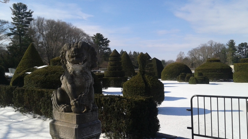 Winter scene with topiary in Longwood Gardens